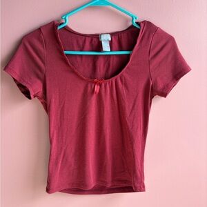 Tilly’s Women's Red Short Sleeve Top